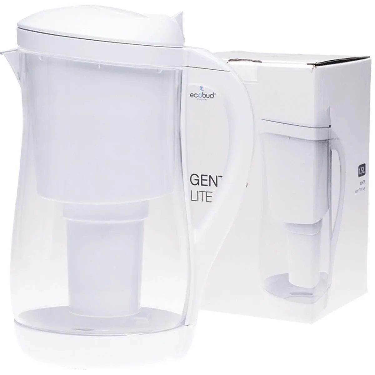 ECOBUD Gentoo Plastic Water Filter Jug White 1.5L