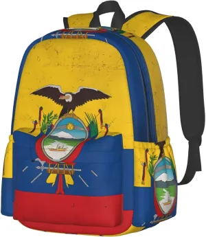 Ecuador Ecuadorian Flag Backpack Large Capacity Backpack Lightweight Double Shoulder Bag For Women Men Travel