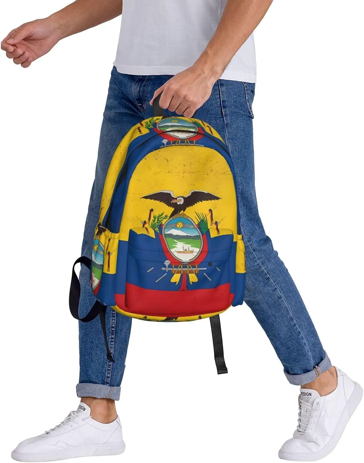 Ecuador Ecuadorian Flag Backpack Large Capacity Backpack Lightweight Double Shoulder Bag For Women Men Travel