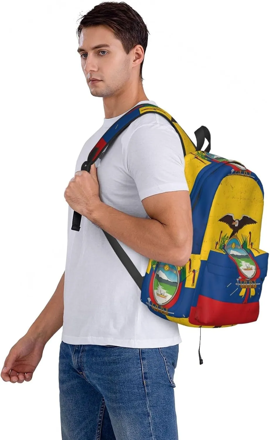 Ecuador Ecuadorian Flag Backpack Large Capacity Backpack Lightweight Double Shoulder Bag For Women Men Travel