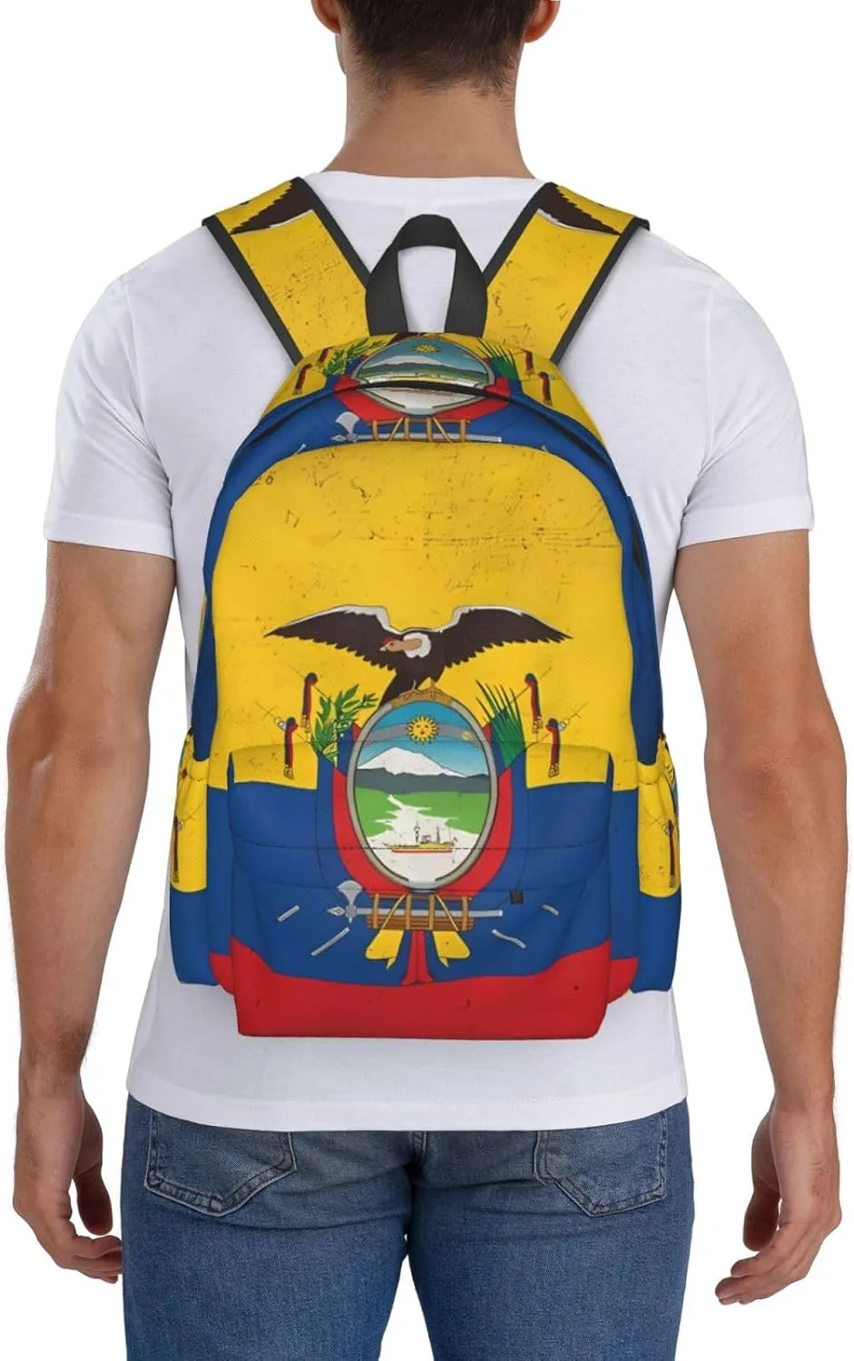 Ecuador Ecuadorian Flag Backpack Large Capacity Backpack Lightweight Double Shoulder Bag For Women Men Travel