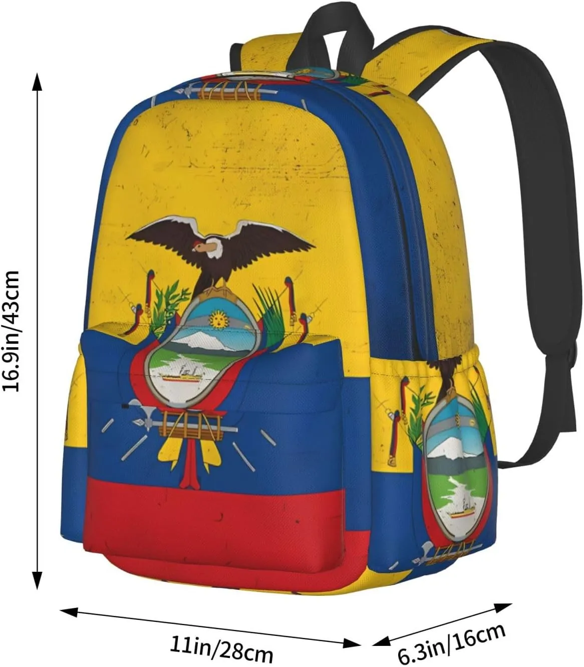 Ecuador Ecuadorian Flag Backpack Large Capacity Backpack Lightweight Double Shoulder Bag For Women Men Travel