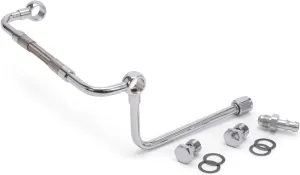 Edelbrock 8132 Thunder and Performer Series Fuel Line Kit, Chrome