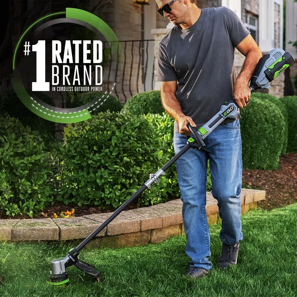 EGO POWER  String Trimmer, Battery Powered, 16" Trimmer for Weeds and Grass with POWERLOAD, Telescopic Carbon Fiber Shaft, Includes 56V 2.5Ah Battery and Charger - ST1611T