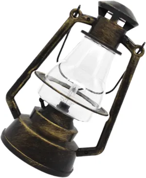 Electric Camping Lantern Vintage Style Sturdy Plastic Led Portable Tent Light for Outdoor Activities Handheld Hanging Lamp Yellow Flash