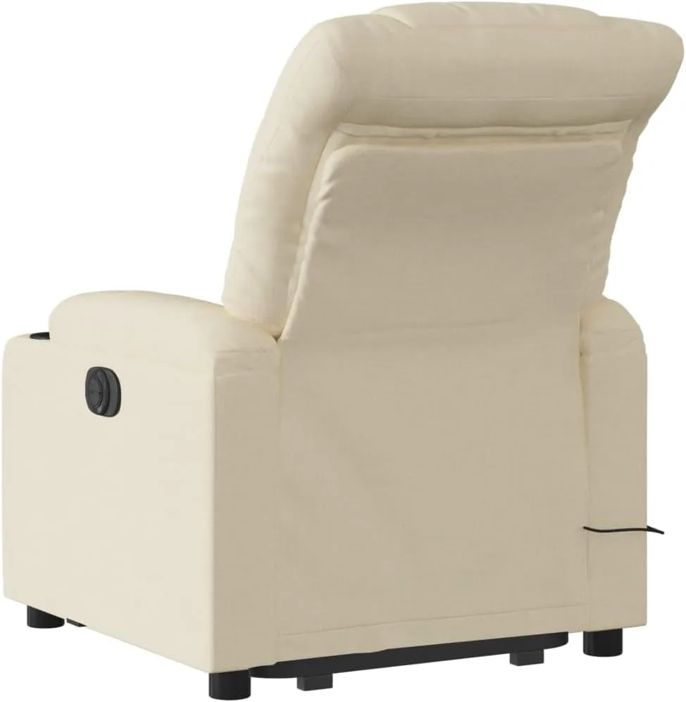 Electric Stand up Massage Recliner Chair Cream FabricLounge Chair Comfy Chair Living Room Chair Suitable for Decks, Living Rooms, and patios.