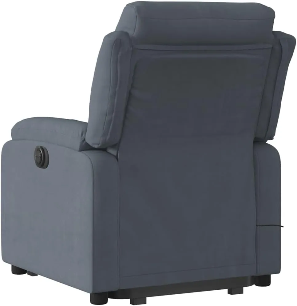 Electric Stand up Massage Recliner Chair Dark Gray VelvetLounge Chair Comfy Chair Living Room Chair Suitable for Decks, Living Rooms, and patios.