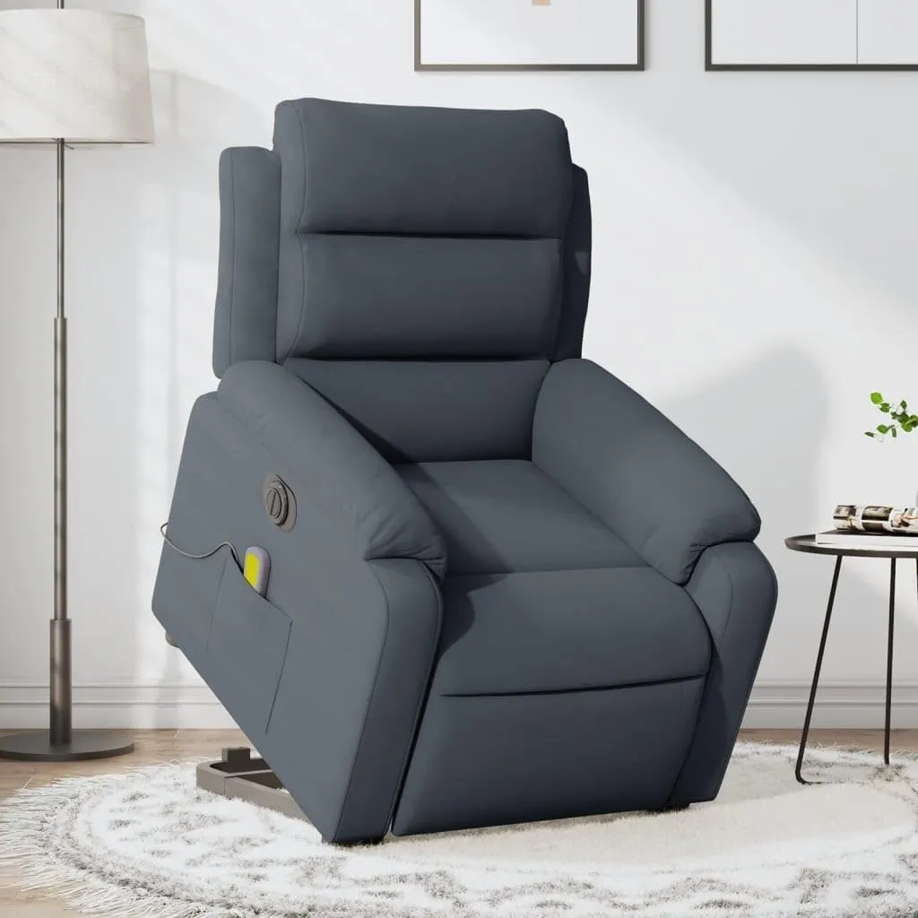 Electric Stand up Massage Recliner Chair Dark Gray VelvetLounge Chair Comfy Chair Living Room Chair Suitable for Decks, Living Rooms, and patios.