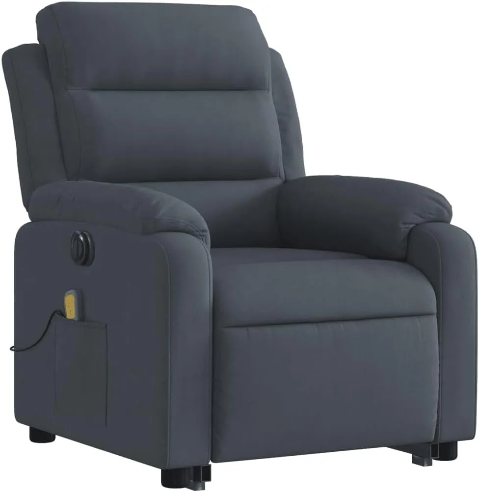 Electric Stand up Massage Recliner Chair Dark Gray VelvetLounge Chair Comfy Chair Living Room Chair Suitable for Decks, Living Rooms, and patios.