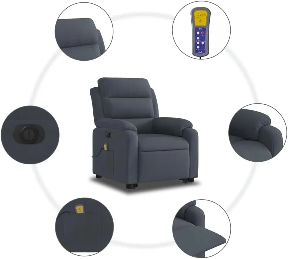 Electric Stand up Massage Recliner Chair Dark Gray VelvetLounge Chair Comfy Chair Living Room Chair Suitable for Decks, Living Rooms, and patios.