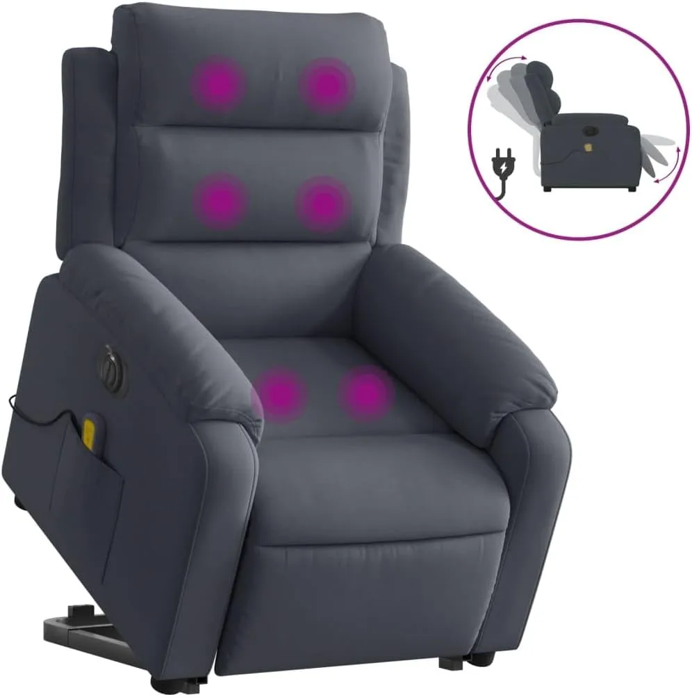 Electric Stand up Massage Recliner Chair Dark Gray VelvetLounge Chair Comfy Chair Living Room Chair Suitable for Decks, Living Rooms, and patios.