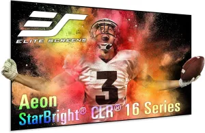 Elite Screens 123" Diag 16:9 Ceiling Light Rejecting Edge Free Fixed Frame Projector Screen Movie Home Theater, Aeon StarBright 16, AR123H2-SBCLR16
