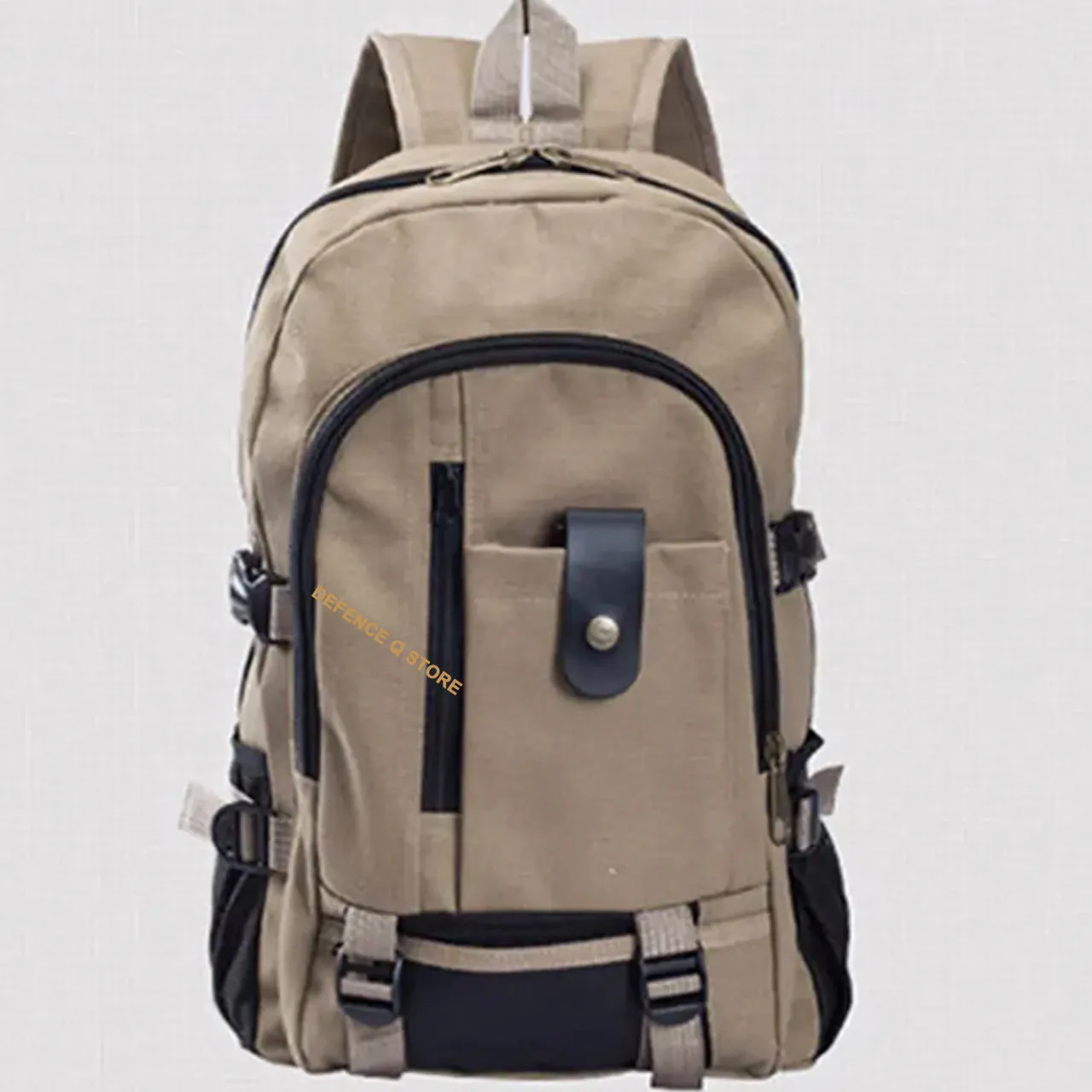 Elite Tactical Canvas Travel Backpack Lightweight Light Brown
