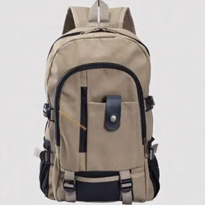 Elite Tactical Canvas Travel Backpack Lightweight Light Brown