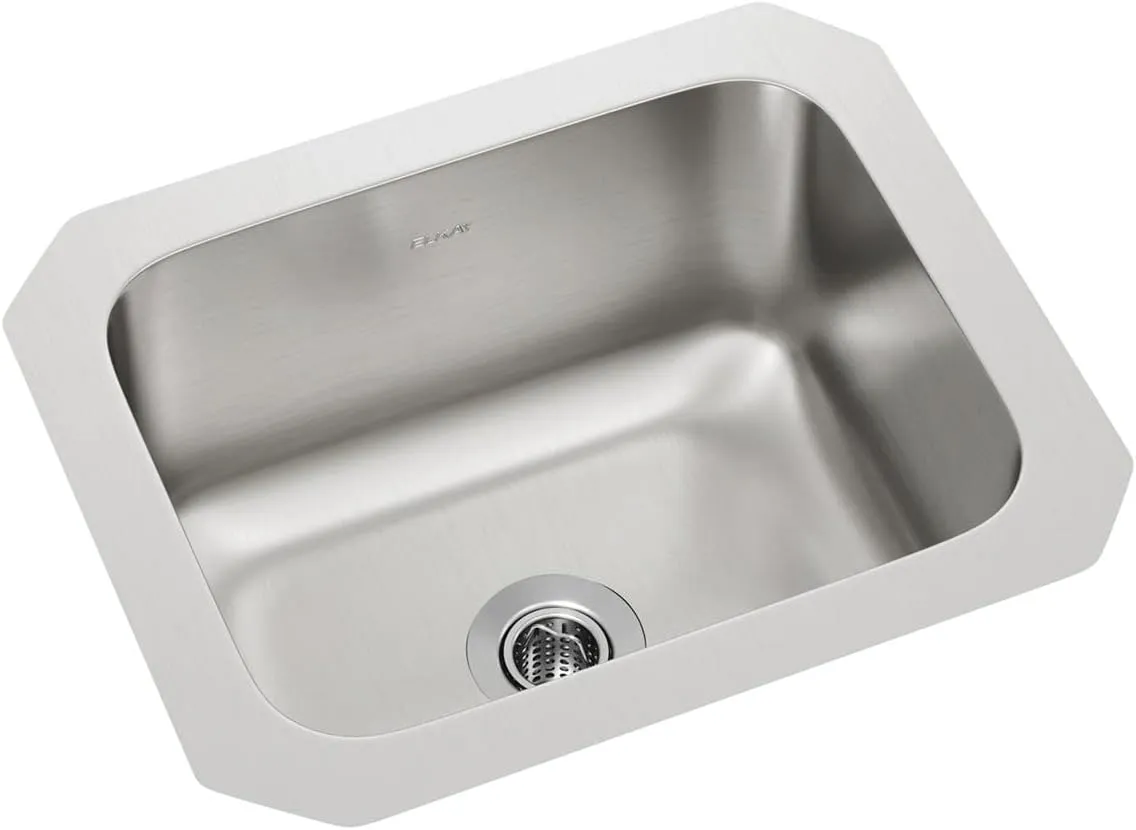 Elkay ELUH129DBG Lustertone Classic Single Bowl Undermount Stainless Steel Bar Sink Kit