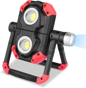 [Ellnis]【Magnetic 360° Work Lit】 IPX4 Waterproof Foldable Cam Lantern, 1000 Lumens LED Recharable Torch with COB Modes & Red Flhing for Gara, Fishing, Hiking, Emerncy Use