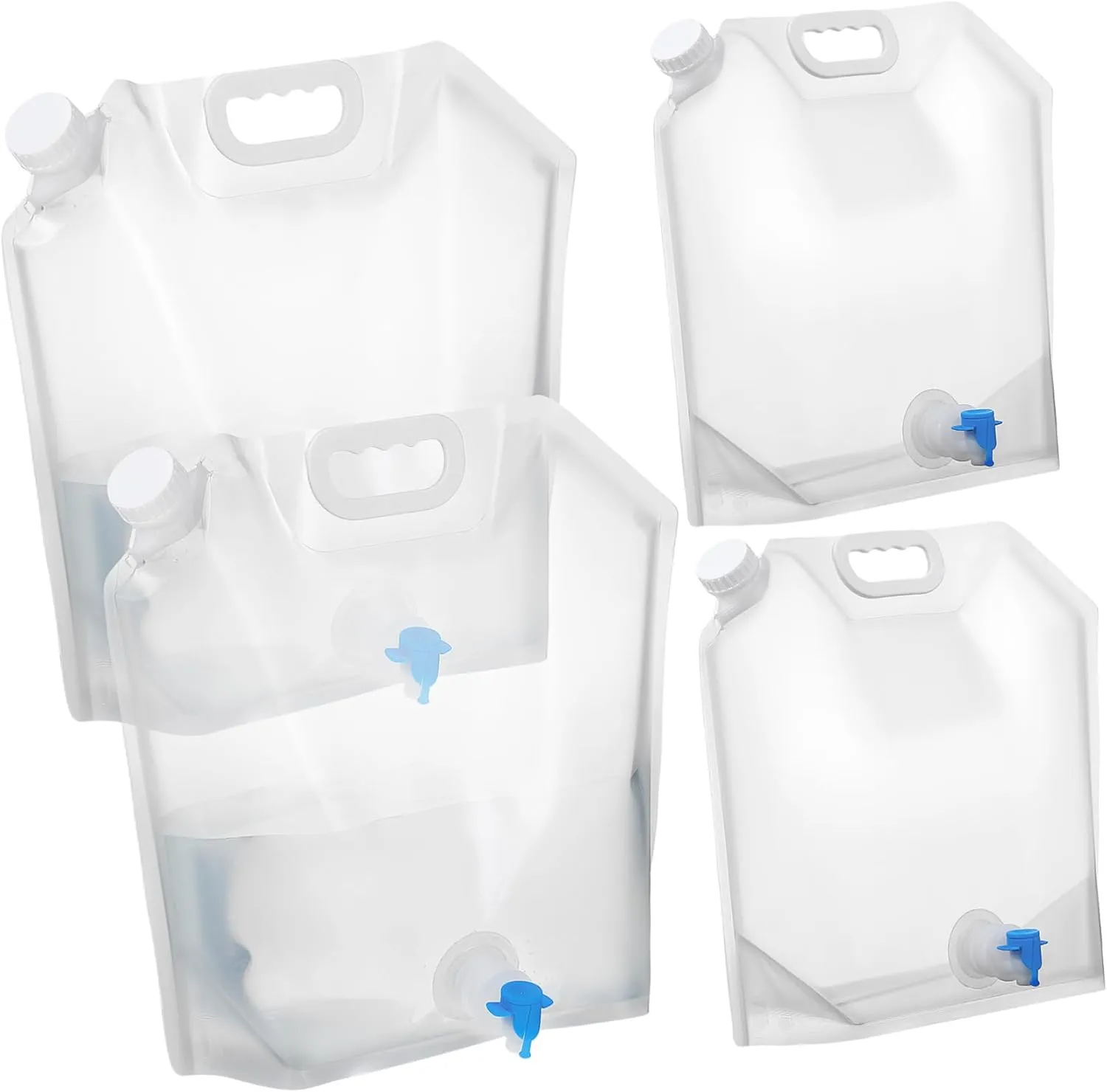 Emergency Collapsible Water Jugs 4-pack Large Volume Water Bottles Spout for Hiking Camping Travel