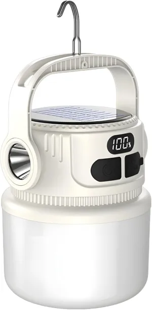 Emergency Led Solar Lantern, Rechargeable USB & Solar, 6 Brightness Levels for Market, Camping, Home Use
