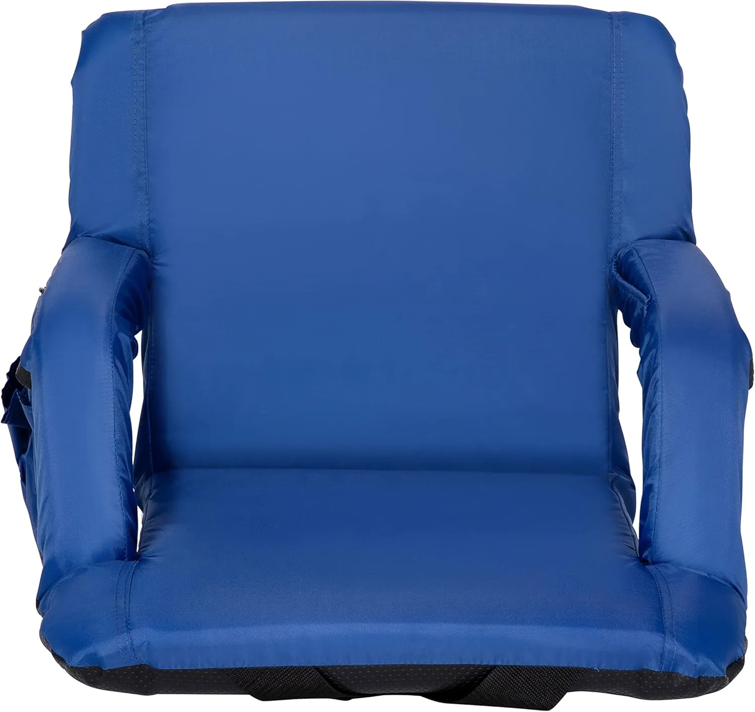 EMMA   OLIVER Portable Stadium Chair with Armrests, Reclining Padded Back & Seat, Lightweight Metal Frame & Backpack Straps, Storage Pockets