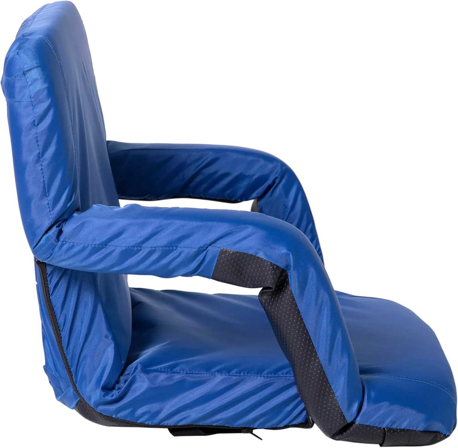 EMMA   OLIVER Portable Stadium Chair with Armrests, Reclining Padded Back & Seat, Lightweight Metal Frame & Backpack Straps, Storage Pockets