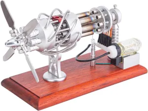 Engine Kit for Adults, Swash Plate Glass Stirling Engine Model Kit That Runs, Engine Motor Model Educational Physics Experiment STEM Model