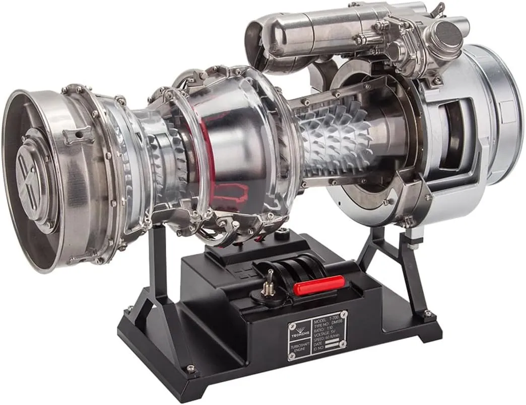 Engine Model Kits, 1/4 Scale Metal Turboshaft Engine Kit for Adults, Engine Motor Model Educational Physics Experiment STEM Model - KIT