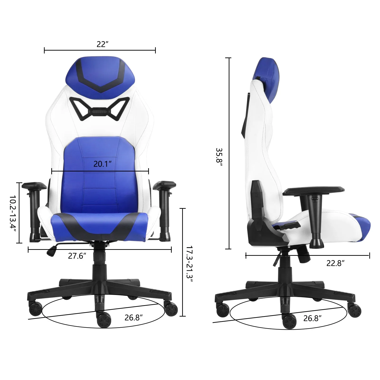 Ergonomic Gaming Chairs for Adults with High-Density Memory Foam | Swivel Comfortable Office Chair, Big and Tall Video Game Chair, High Back Computer Chair for Home, Office