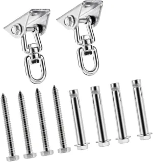 ERINGOGO Swing Hanging Kit 2 Stainless Steel Swing Hooks 4 Bolts 4 Nails Ceiling Mounts