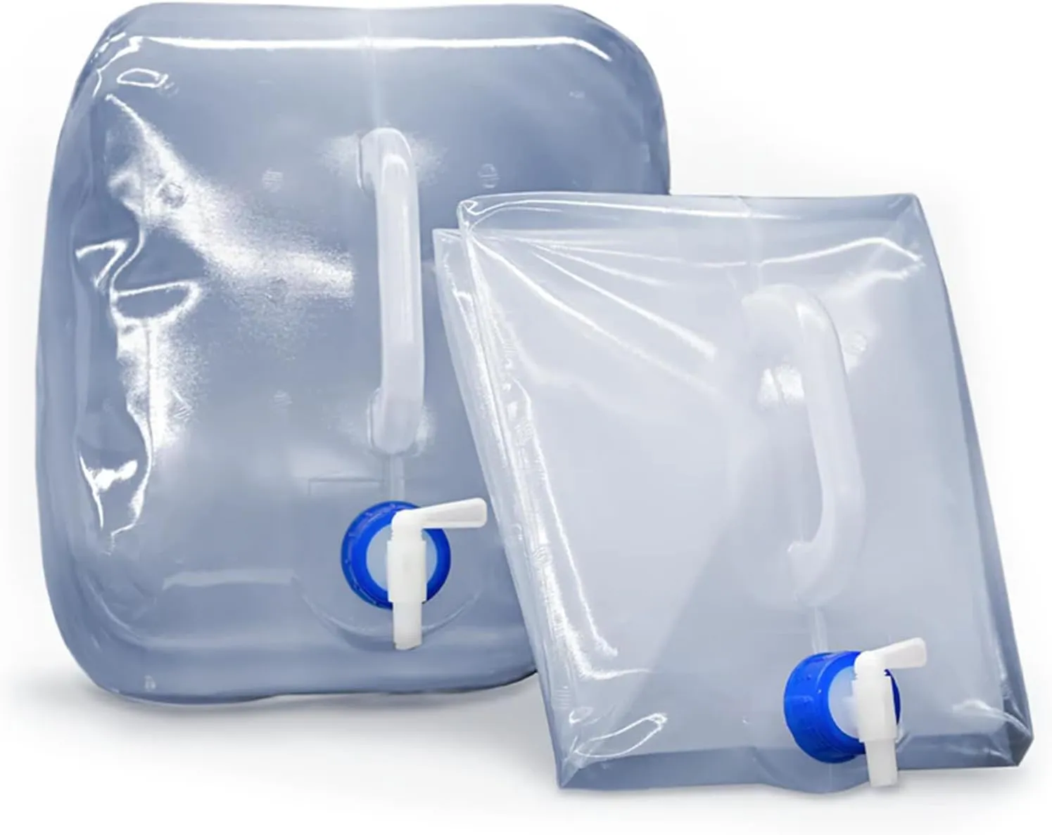 EvaClean Collapsible Water Containers with Spigot 5.3 Gal - Portable, Reusable - BPA Free, Foldable, Leak-Proof Camping Water Jug for Outdoors, Hiking, Survival Kit, and Emergency Preparedness 2-pack