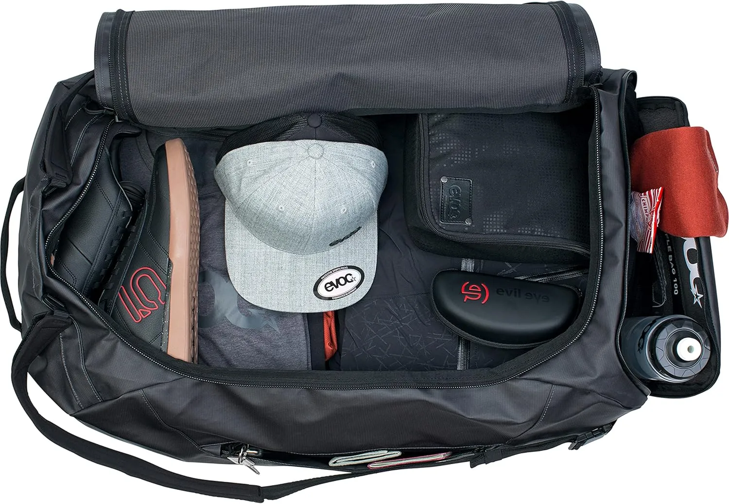 Evoc Travel Duffle Bag Large 60L With External Pockets (Carbon Grey/Black, 60L)