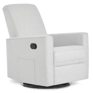Evolur Raleigh Glider in Fog, Upholstered Plush Seating 360° Swivel Glider Rocking Chair, FSC Certified, Greenguard Gold & JPMA Certified Nursery Glider Recliner