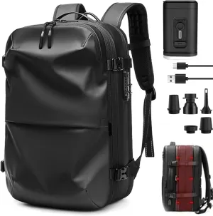 Expandable Vacpack Backpack,Vac Pack Backpack, alepeak vacuum backpack, 60L air vacuum compression backpack for travel (vacpack 2.0- Black   electric vacuum)