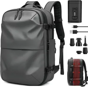 Expandable Vacpack Backpack,Vac Pack Backpack, alepeak vacuum backpack, 60L air vacuum compression backpack for travel (vacpack 2.0- Dark grey   electric vacuum), Medium