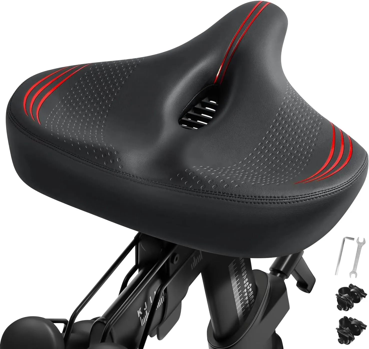 Extra Oversized Bike Seat Cushion for Peloton Bike & Bike , Comfort Bicycle Seat Replacement for Men Women, Wide Bike Saddle Compatible with Peloton Accessories, Exercise, Electric, Cruiser Bikes