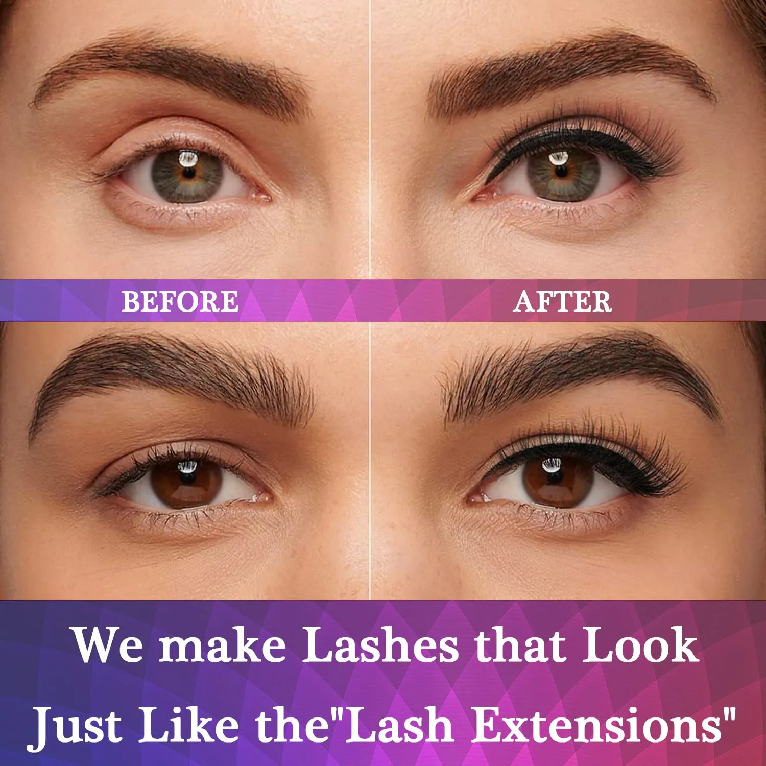 Eyelashes Magnetic Lashes with Eyeliner,10 Pairs Reusable Full Volume Cat Eye Magnetic Eyelash kit with Applicator - Upgraded Long Lasting,Natural Looking,- Easy Magnetized Eyelash