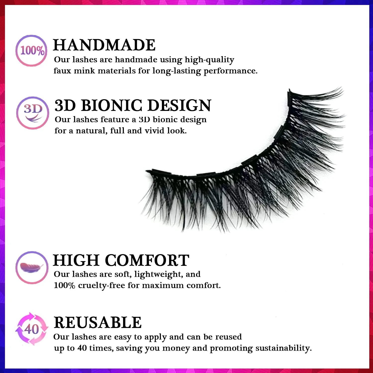 Eyelashes Magnetic Lashes with Eyeliner,10 Pairs Reusable Full Volume Cat Eye Magnetic Eyelash kit with Applicator - Upgraded Long Lasting,Natural Looking,- Easy Magnetized Eyelash