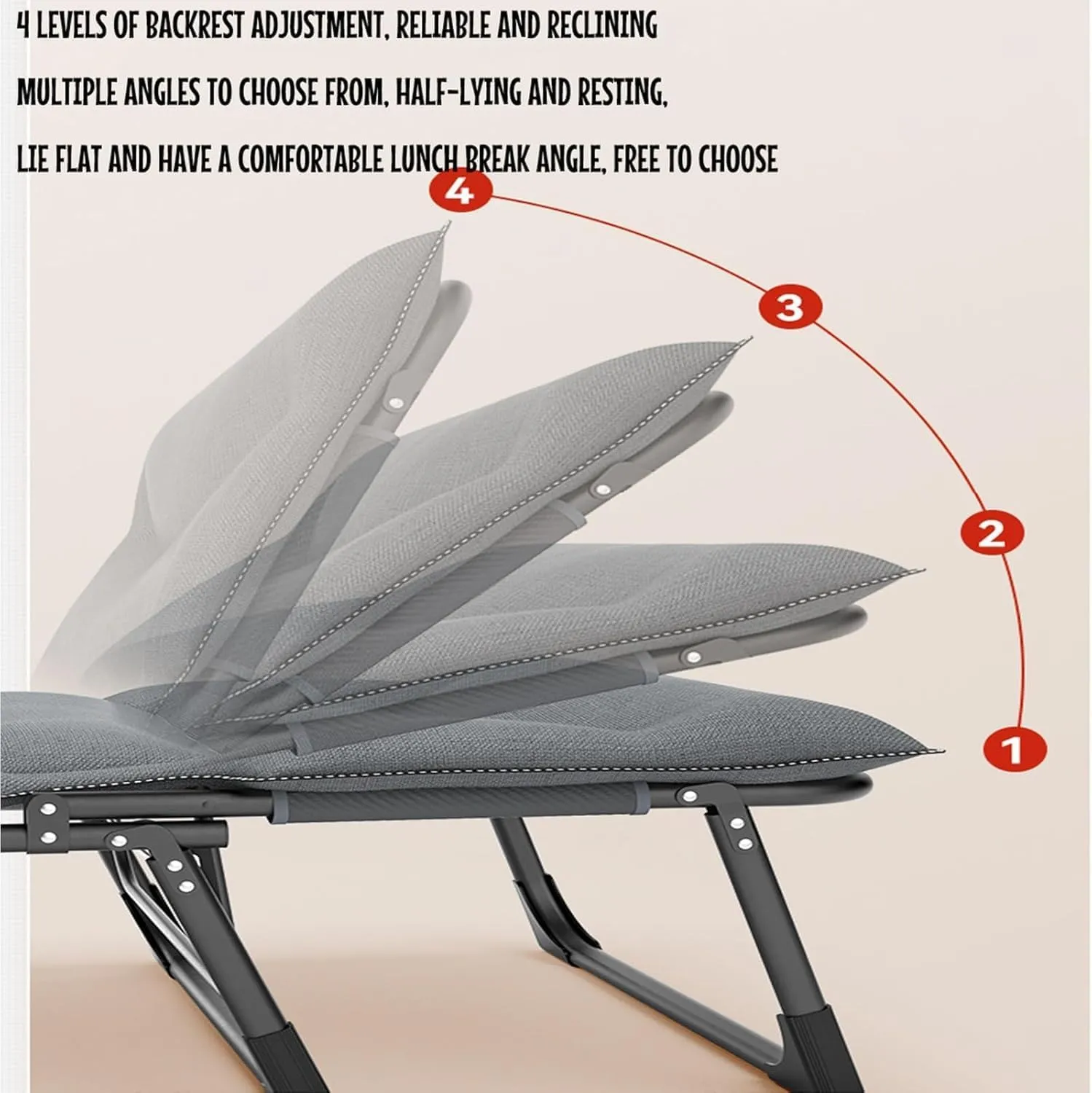EYPKPL cots for Sleeping Folding Camping Cot Adjustable 4-Position Backrest Cots for Camping Load 150kg Camping Cots Portable Camping Cots for Adults Stretching Freely