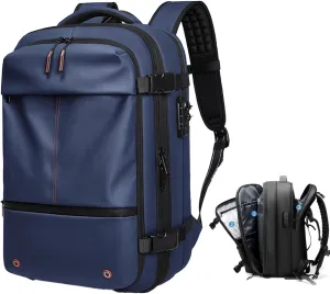Ezy Vac Backpack, Spacevac backpack, 60L Expandable Spacevac Pro Backpacks Water Resistant Anti Theft Travel Business (Blue)