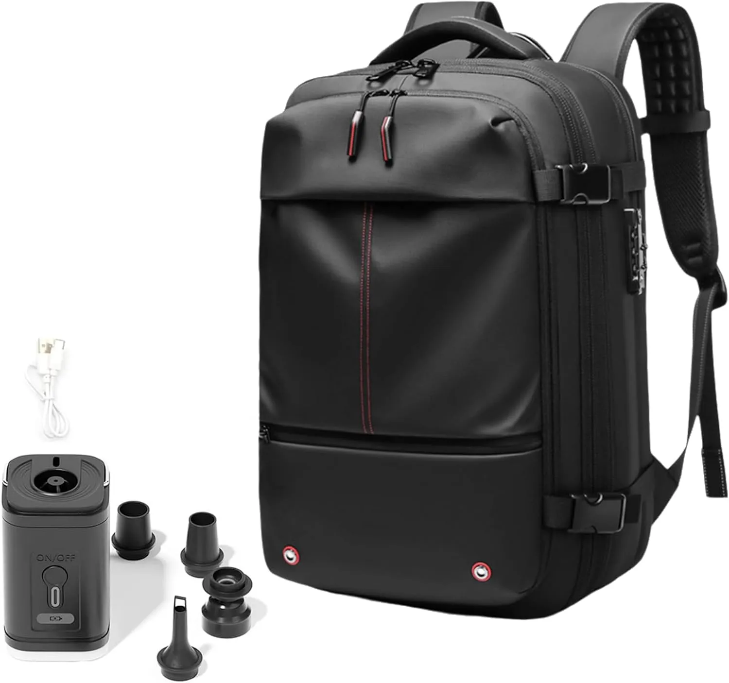 Ezyvac Backpack, 60L Ezyvac Advanced Expandable Air Vacuum Compression Travel Rucksack, Waterproof Anti-Theft (A-Black)
