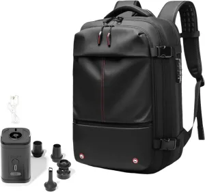 Ezyvac Backpack, 60L Ezyvac Advanced Expandable Air Vacuum Compression Travel Rucksack, Waterproof Anti-Theft (A-Black)