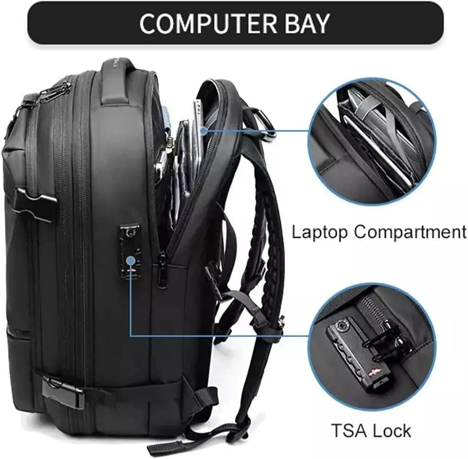Ezyvac Backpack, 60l Vacpack Backpack with Vacuum Compression, Multifunctional Waterproof Expandable Anti-Theft Pack (Grey-1.0, Without Air Pump)