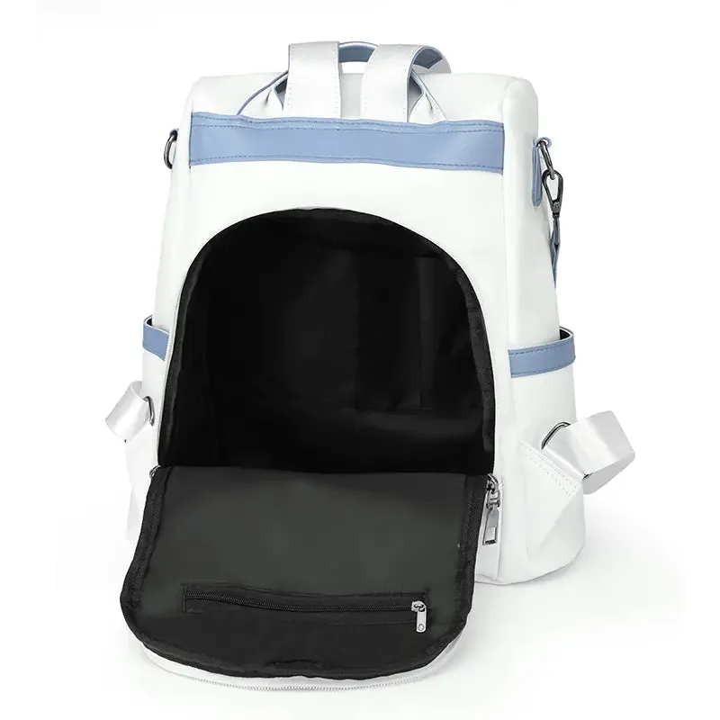 Fashion PU Anti-Theft Leather Voice-activated Women's Resilient Soft Backpack