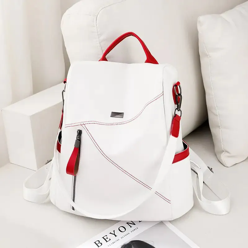 Fashion PU Anti-Theft Leather Voice-activated Women's Resilient Soft Backpack