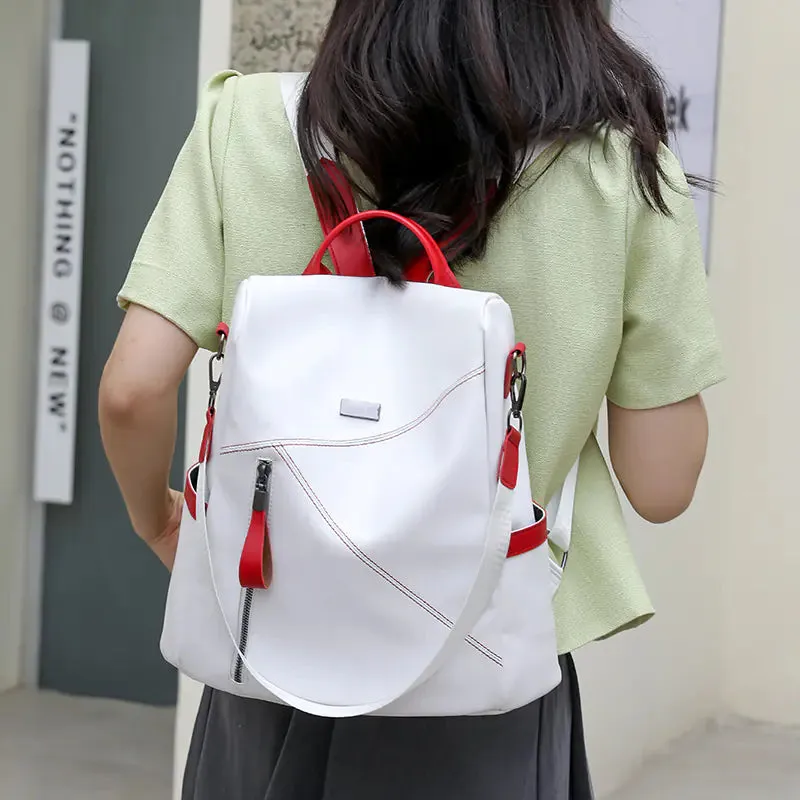 Fashion PU Anti-Theft Leather Voice-activated Women's Resilient Soft Backpack