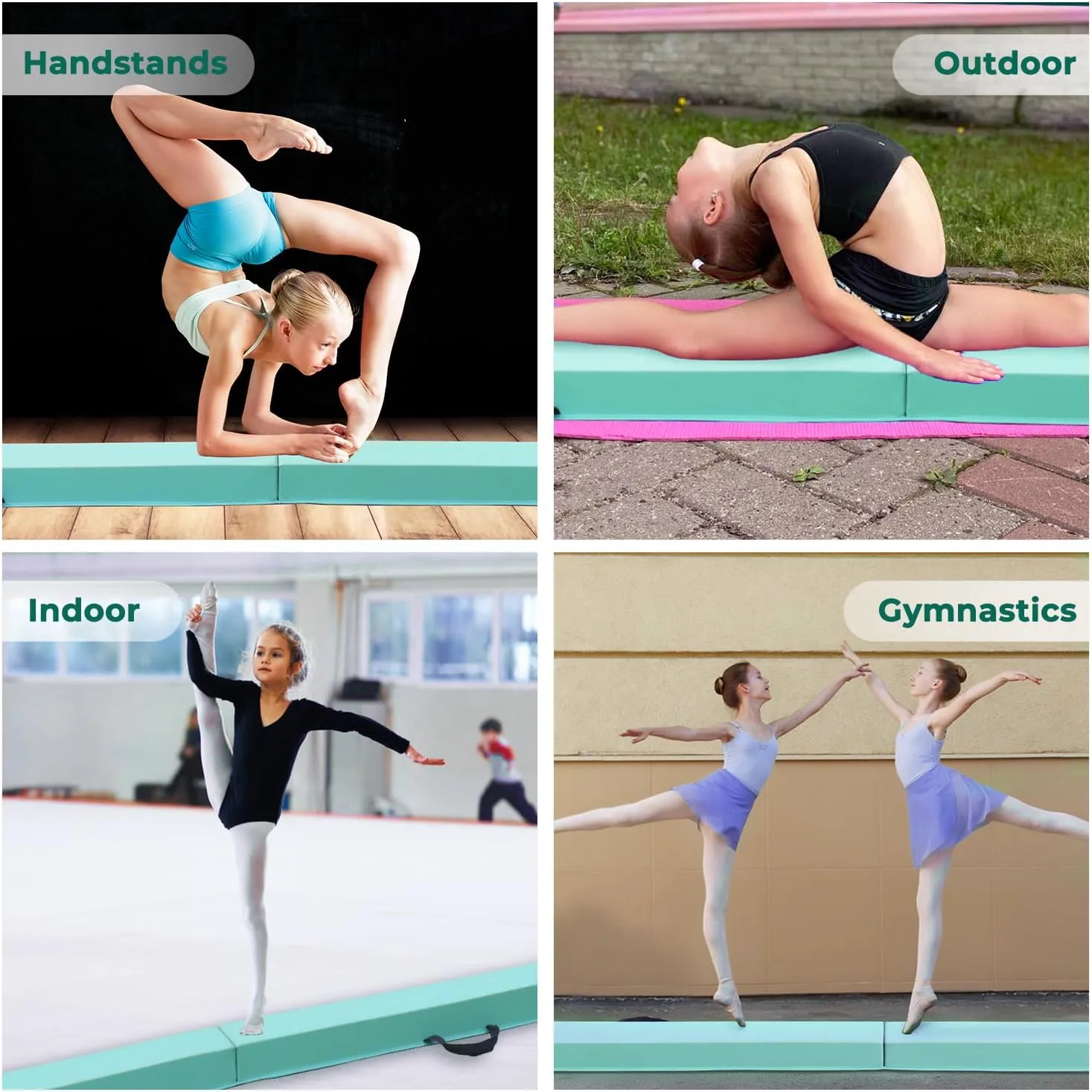 FBSPORT 8/10ft Balance Beam: Folding Floor Gymnastics Equipment PU Leather for Kids Adults,Non Slip Rubber Base, Gymnastics Beam for Training, Practice, Professional Home Training