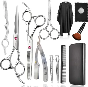 Fcysy Professional Barber Scissors - Thinning Shears for Men & Women, Salon Hair Trimming Kit with Scissors Set
