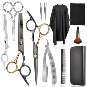 Fcysy Professional Hair Cutting Scissors Thinning Shears Kit, Barber Haircut Shears Texturizing Scissors Set, Hair Trimming Salon Blending Shears Kit for Women Men