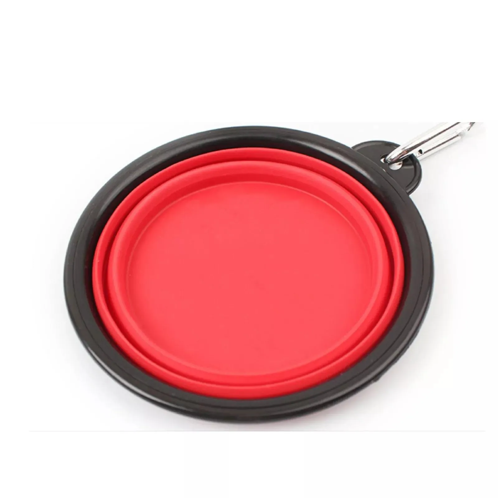Feeding Bowl Water Dish Feeder Red with Black Ring Pet Dog Cat Collapsible