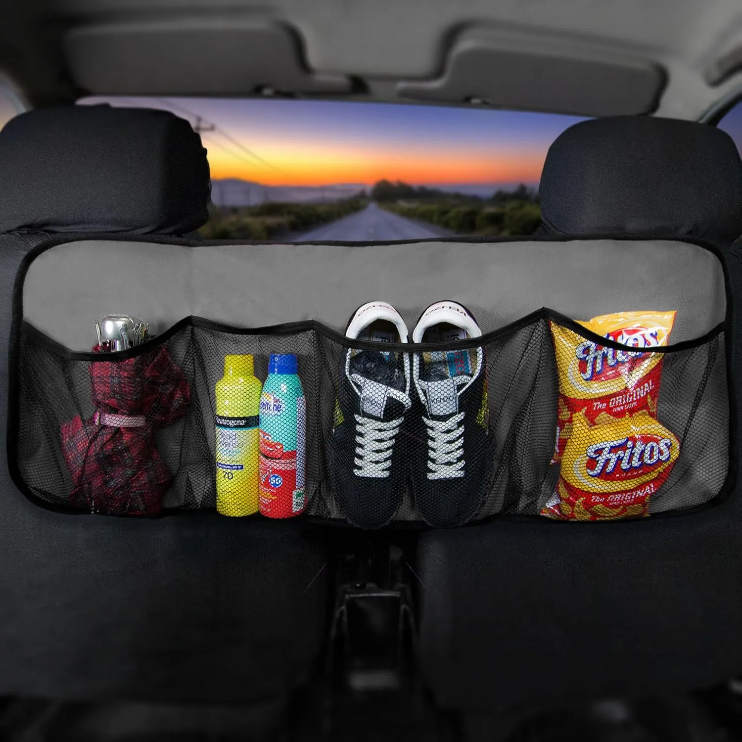 FH Group E-Z Travel™ Multi-Pocket Storage Collapsible Car Trunk Organizer (Easy Carry Perfect for Garage or Grocery Store, 1 Pack) Gray