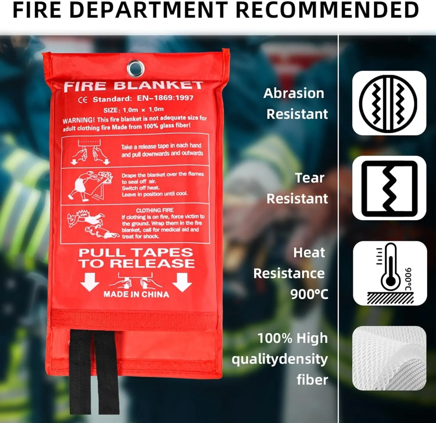 Fire Blanket - Emergency Blanket, 2 Pack 72" x 72" Fire Extinguisher for Home Kitchen, Fiberglass Fire Blankets Emergency for Home, Prepared Hero Fire Blanket for Home